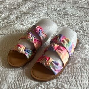 Gianni Bini Tie Dye 3-Knot Slide Sandals